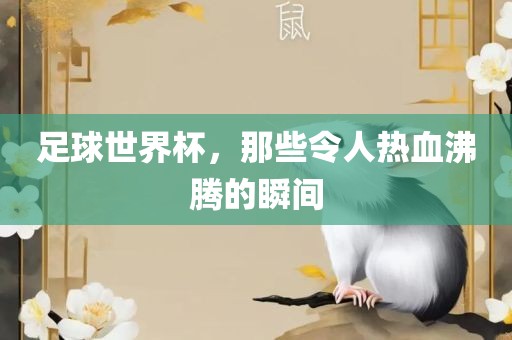 足球世界杯，那些令人热血沸腾的瞬间