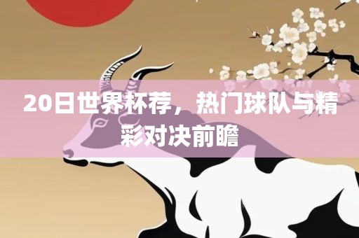 20日世界杯荐，热门球队与精彩对决前瞻