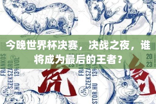 今晚世界杯决赛，决战之夜，谁将成为最后的王者？
