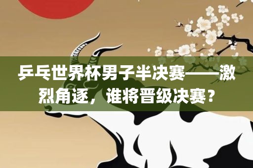 乒乓世界杯男子半决赛——激烈角逐，谁将晋级决赛？