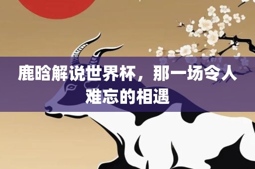 鹿晗解说世界杯，那一场令人难忘的相遇