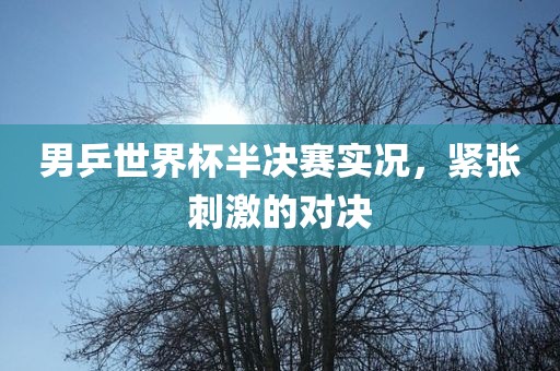 男乒世界杯半决赛实况，紧张刺激的对决