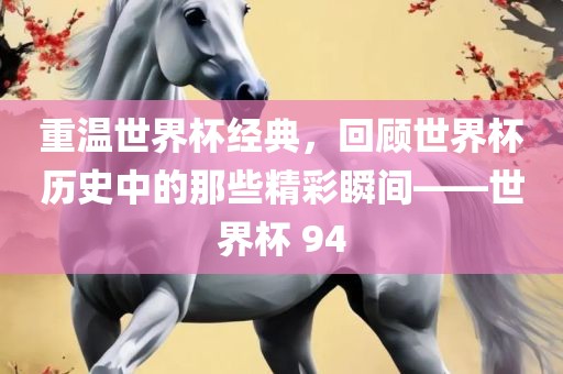 重温世界杯经典，回顾世界杯历史中的那些精彩瞬间——世界杯 94