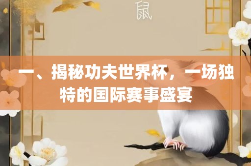 一、揭秘功夫世界杯，一场独特的国际赛事盛宴