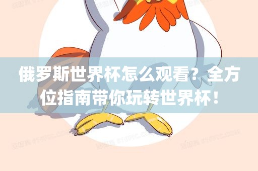 俄罗斯世界杯怎么观看？全方位指南带你玩转世界杯！