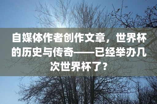 自媒体作者创作文章，世界杯的历史与传奇——已经举办几次世界杯了？