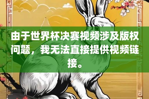 由于世界杯决赛视频涉及版权问题，我无法直接提供视频链接。眉山市正发家政服务有限公司