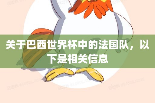 关于巴西世界杯中的法国队，以下是相关信息