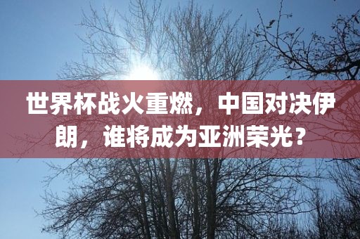 世界杯战火重燃，中国对决伊朗，谁将成为亚洲荣光？
