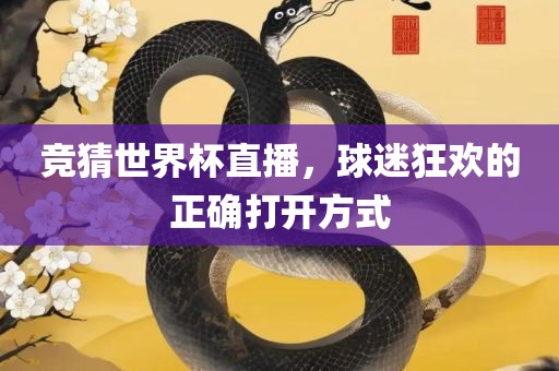 竞猜世界杯直播，球迷狂欢的正确打开方式