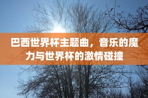 巴西世界杯主题曲，音乐的魔力与世界杯的激情碰撞