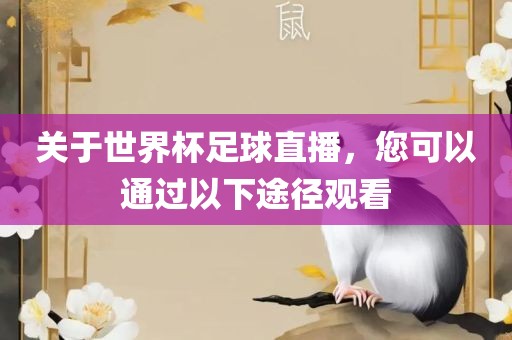 关于世界杯足球直播，您可以通过以眉山市正发家政服务有限公司下途径观看