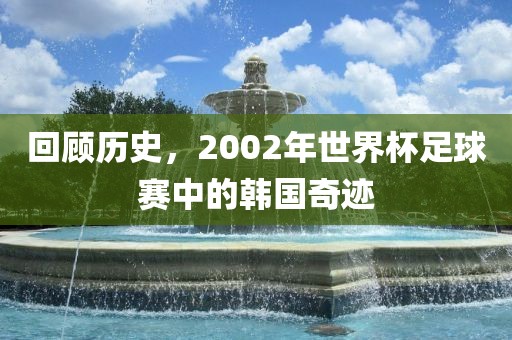 回顾历史，2002年世界杯足球赛中的韩国奇迹