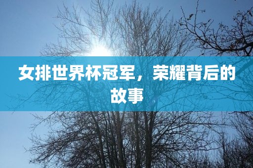 女排世界杯冠军，荣耀背后的故事
