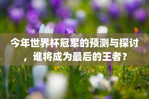 今年世界杯冠军的预测与探讨，谁将成为最后的王者？眉山市正发家政服务有限公司