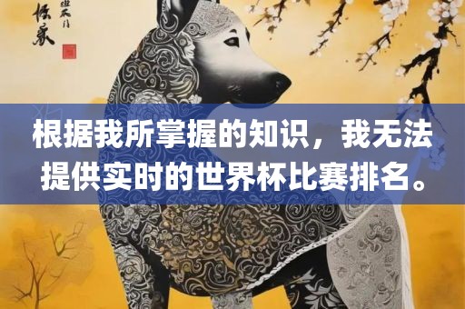 根据我所掌握的知识，我无法提供实时的世界杯比赛排名。