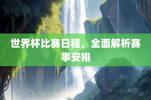 世界杯比赛日程，全面解析赛事安排