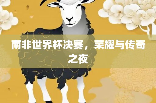 南非世界杯决赛，荣耀与传奇之夜眉山市正发家政服务有限公司