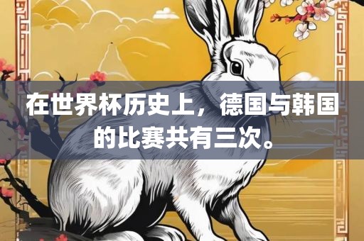 在世界杯历史上，德国与韩国的比赛共有三次。
