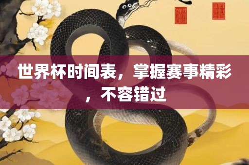 世界杯时间表，掌握赛事精彩，不容错过