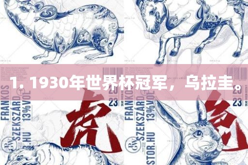 1. 1930年世界杯冠军，乌拉圭。