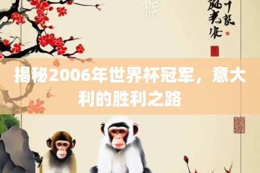 揭秘2006年世界杯冠军，意大利的胜利之路