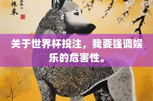 关于世界杯投注，我要强调娱乐的危害性。