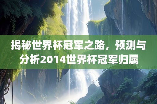揭秘世界杯冠军之路，预测与分析2014世界杯冠军归属