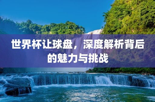 世界杯让球盘，深度解析背后的魅力与挑战