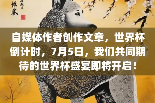 自媒体作者创作文章，世界杯倒计时，7月5日，我们共同期待的世界杯盛宴即将开启！