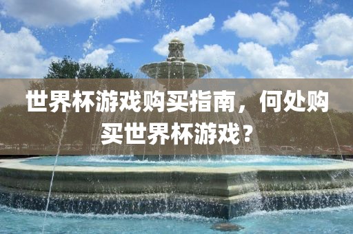 世界杯游戏购买指南，何处购买世界杯游戏？