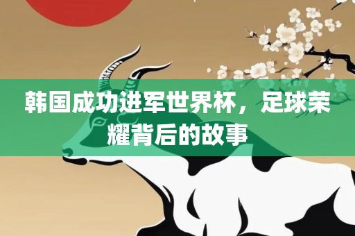 韩国成功进军世界杯，足球荣耀背后的故事
