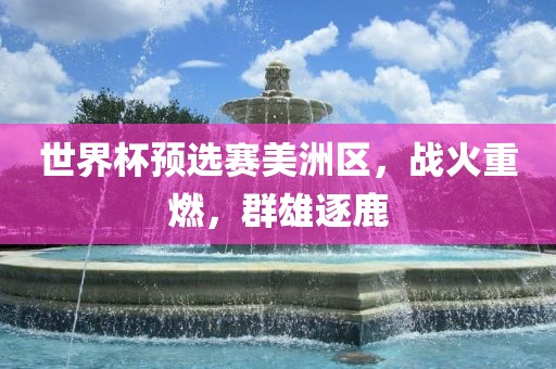 世界杯预选赛美洲区，战火重燃，群雄逐鹿眉山市正发家政服务有限公司