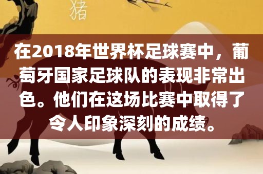 在2018年世界杯足球赛中，葡萄牙国家足球队的表现非常出色。他们在这场比赛中取得了令人印象深刻的成绩。