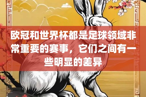 欧冠和世界杯都是足球领域非常重要的赛事，它们之间有一些明显的差异