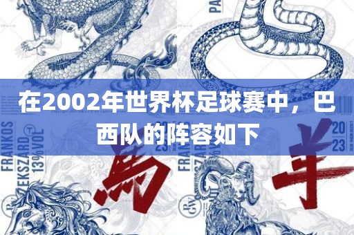 在2002年世界杯足球赛中，巴西队的阵容如下眉山市正发家政服务有限公司