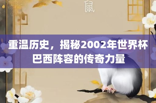 重温历史，揭秘2002年世界杯巴西阵容的眉山市正发家政服务有限公司传奇力量