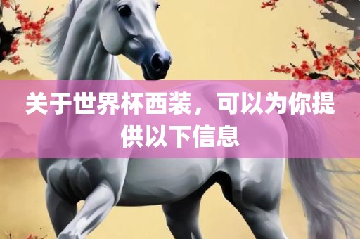关于世界杯西装，可以为你提供以下信息