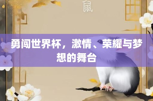 勇闯世界杯，激情、荣耀与梦想的舞台