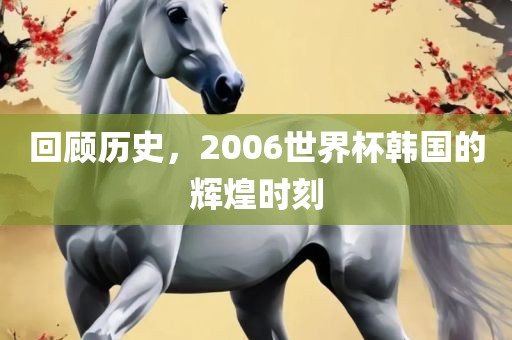回顾历史，2006世界杯韩国的辉煌时刻
