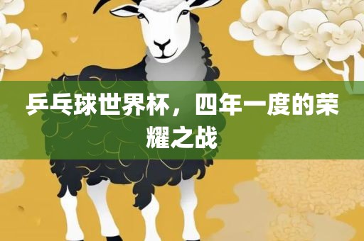 乒乓球世界杯，四年一度的荣耀之战