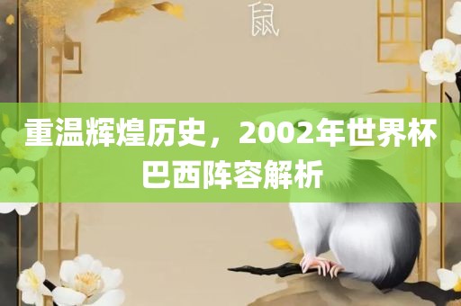 重温辉煌历史，2002年世界杯巴西阵容解析眉山市正发家政服务有限公司