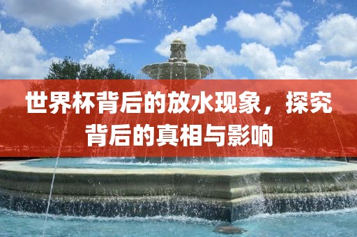 世界杯背后的放水现象，探究背后的真相与影响眉山市正发家政服务有限公司