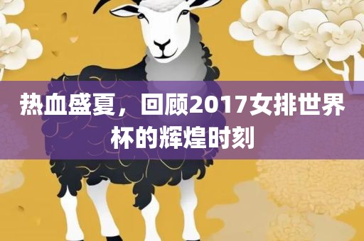 热血盛夏，回顾2017女排世界杯的辉煌时刻