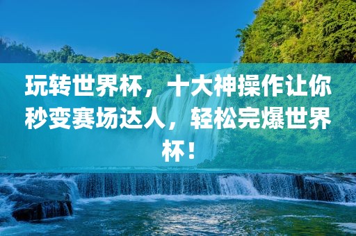 玩转世界杯，十大神操作让你秒变赛场达人，轻松完爆世界杯！眉山市正发家政服务有限公司