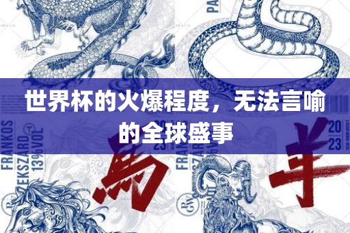 世界杯的火爆程度，无法言喻的全球盛事