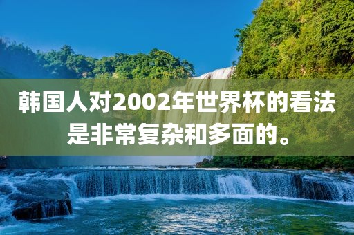 韩国人对2002年世界杯的看法是非常复杂和多面的。