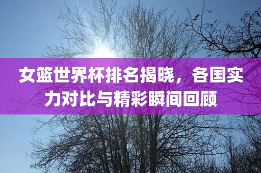 女篮世界杯排名揭晓，各国实力对比与精彩瞬间回顾