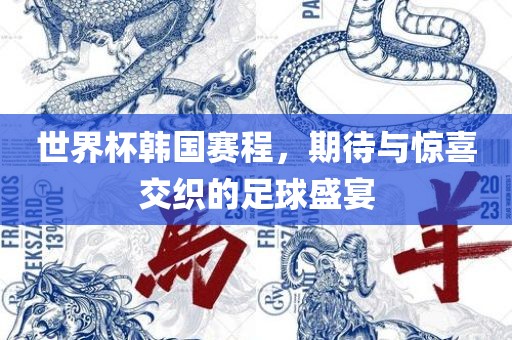世界杯韩国赛程，期待与惊喜交织的足球盛宴