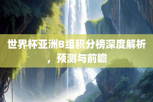 世界杯亚洲B组积分榜深度解析，预测与前瞻